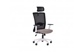 Кресла для руководителя: купить Кресло Uran White HR сиденье Сидней-09 спинка cетка SL-00 черная - 