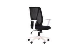 Кресло Nickel White сиденье Сидней 07 спинка Сетка SL-00 черная - Офисная мебель