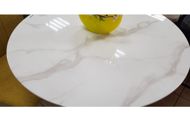 Кухонные столы: купить Круглый обеденный стол из Мрамора UDT 9003 белый Daosun - 2