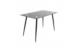 Кухонные столы: купить Стол Капри черный столешница стекло с имитацией мрамора 120х70 Richman - 
