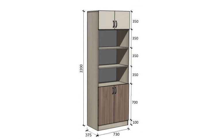 Школьные шкафы: купить Модуль стенка школьная НШ-СГ-1 - 1