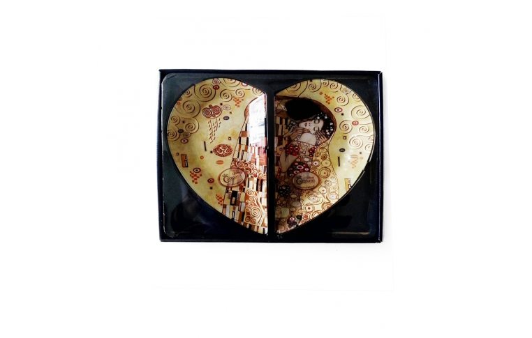 Декор для дома: купить Набор стеклянных тарелок Г.Климт «Поцелуй» - 1