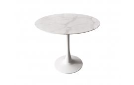 Круглый обеденный стол из Мрамора UDT 9003 белый Daosun - Мраморные столы