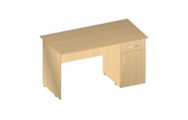 Стол однотумбовый серия "БЮРО" ОБ1-005 (ДСП кальвадос) - Офисные столы от производителя Silf