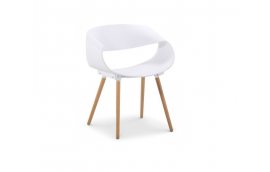 Пластиковый стул с деревяными ножками белый Берта - Кухонная мебель