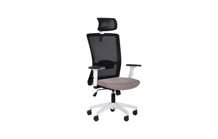 Кресла для руководителя: купить Кресло Uran White HR сиденье Сидней-09 спинка cетка SL-00 черная - 1